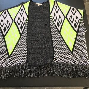 Sweater Vest tribal print with fringe